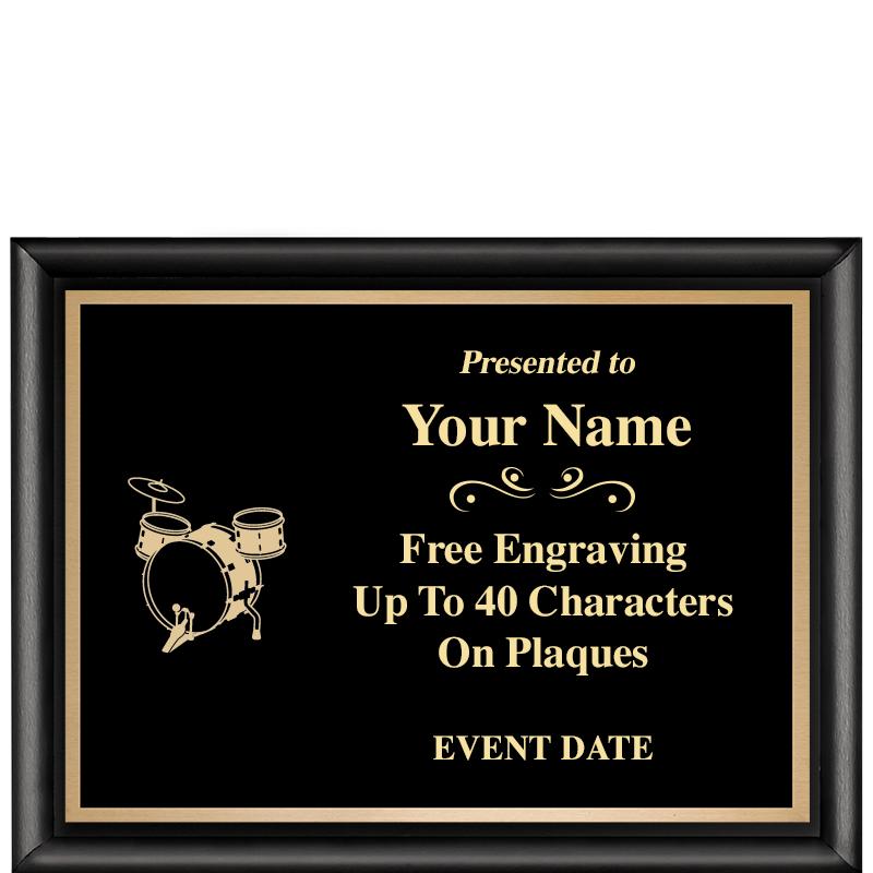 8X6 CLASSIC BLACK SHINY PLAQUE