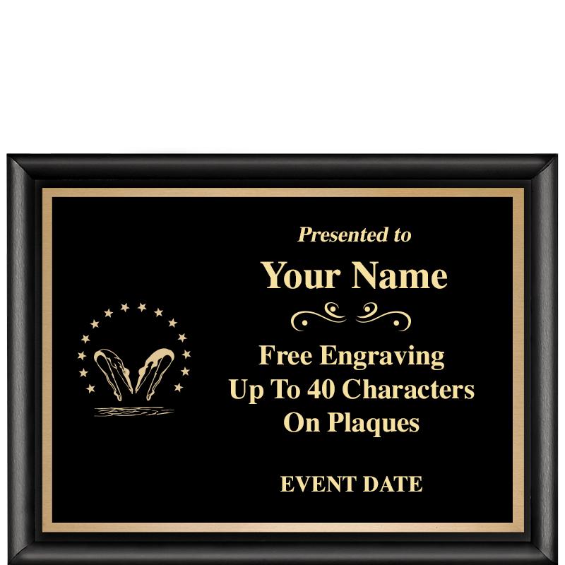 8X6 CLASSIC BLACK SHINY PLAQUE