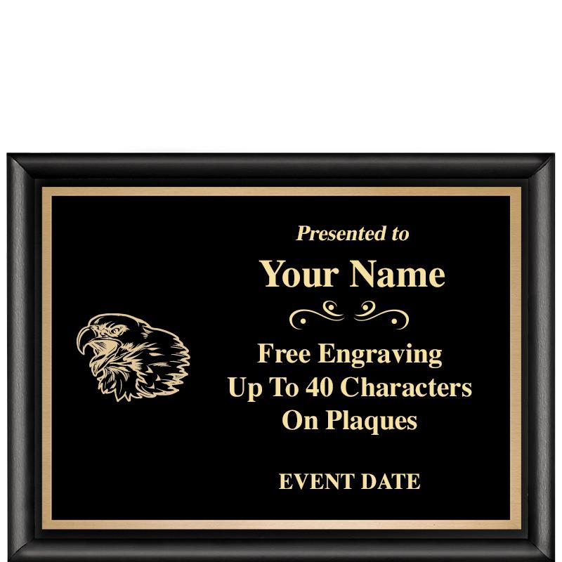 8X6 CLASSIC BLACK SHINY PLAQUE