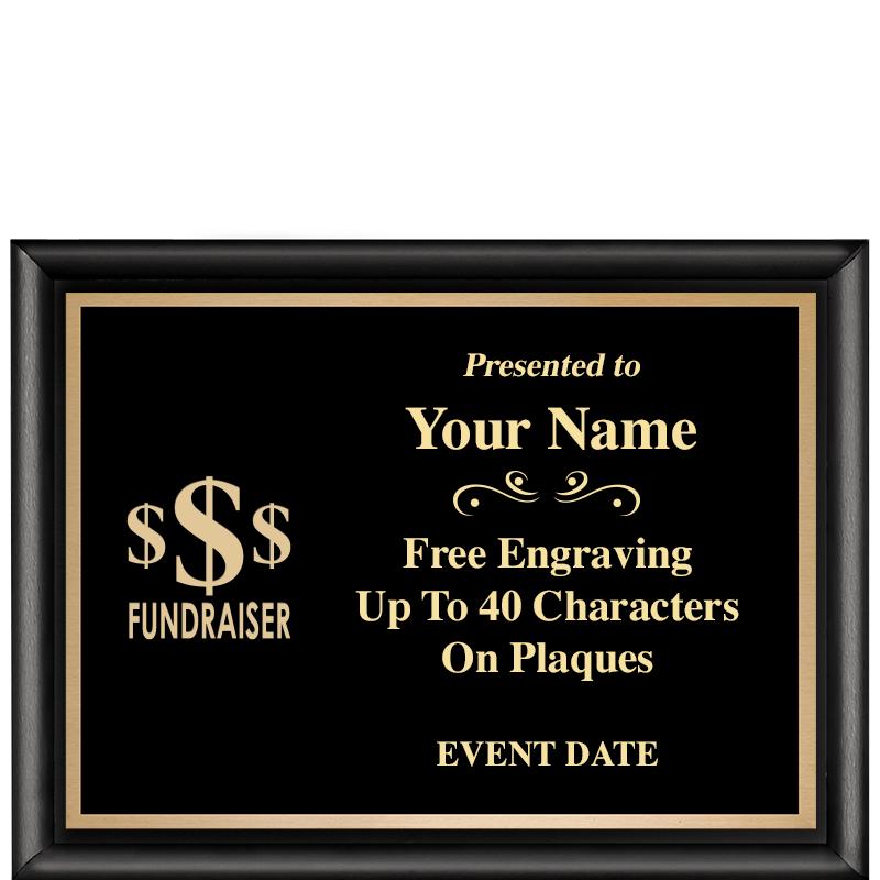 8X6 CLASSIC BLACK SHINY PLAQUE