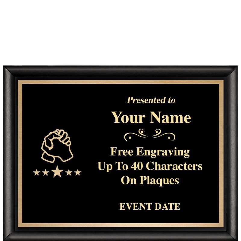 8X6 CLASSIC BLACK SHINY PLAQUE