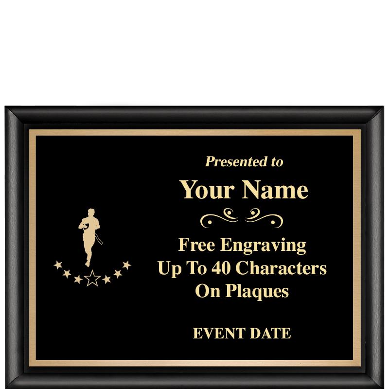 8X6 CLASSIC BLACK SHINY PLAQUE