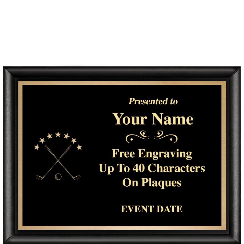 8X6 CLASSIC BLACK SHINY PLAQUE