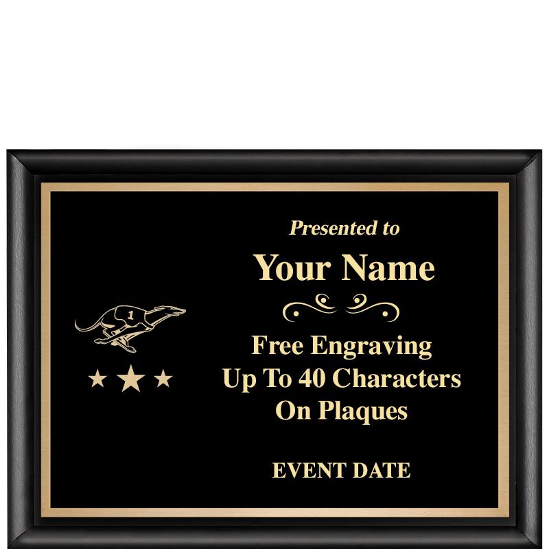 8X6 CLASSIC BLACK SHINY PLAQUE