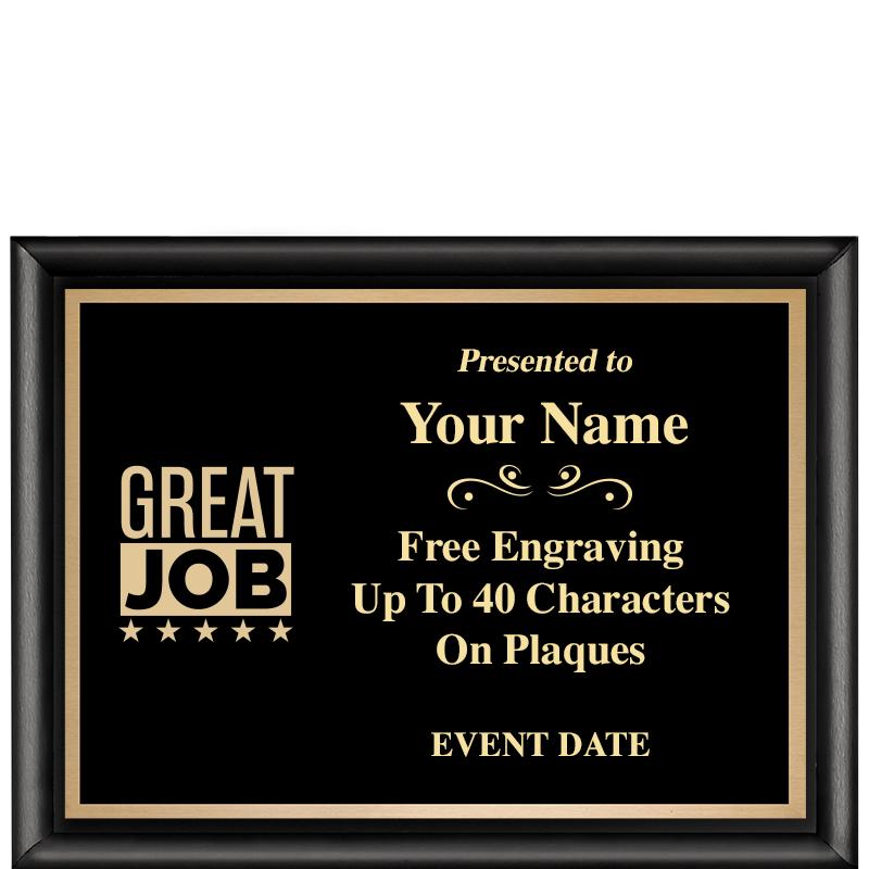 8X6 CLASSIC BLACK SHINY PLAQUE