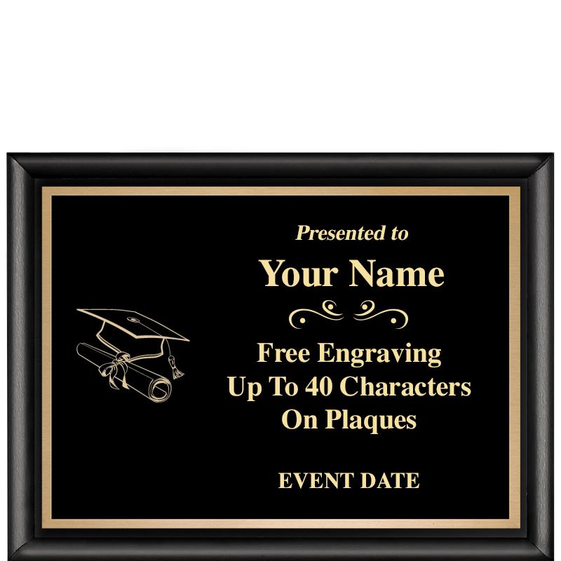 8X6 CLASSIC BLACK SHINY PLAQUE