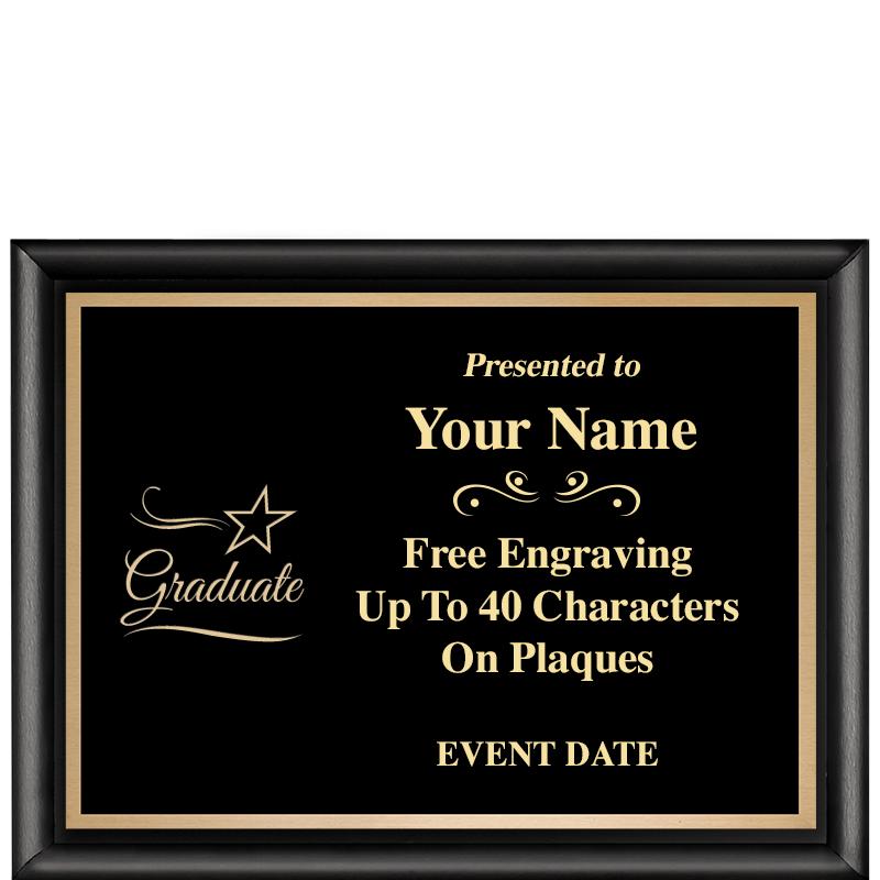 8X6 CLASSIC BLACK SHINY PLAQUE