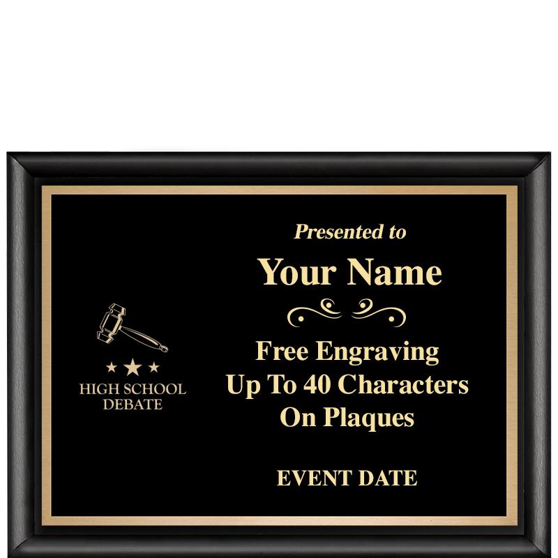 8X6 CLASSIC BLACK SHINY PLAQUE