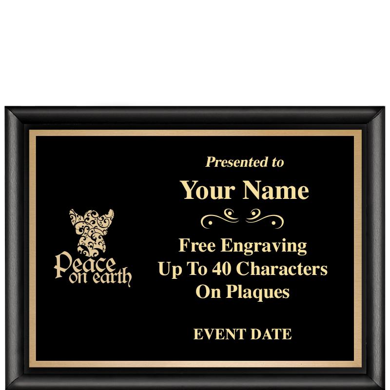 8X6 CLASSIC BLACK SHINY PLAQUE
