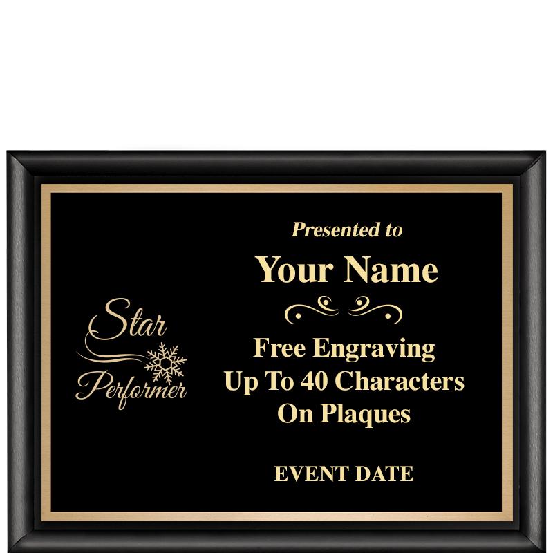 8X6 CLASSIC BLACK SHINY PLAQUE