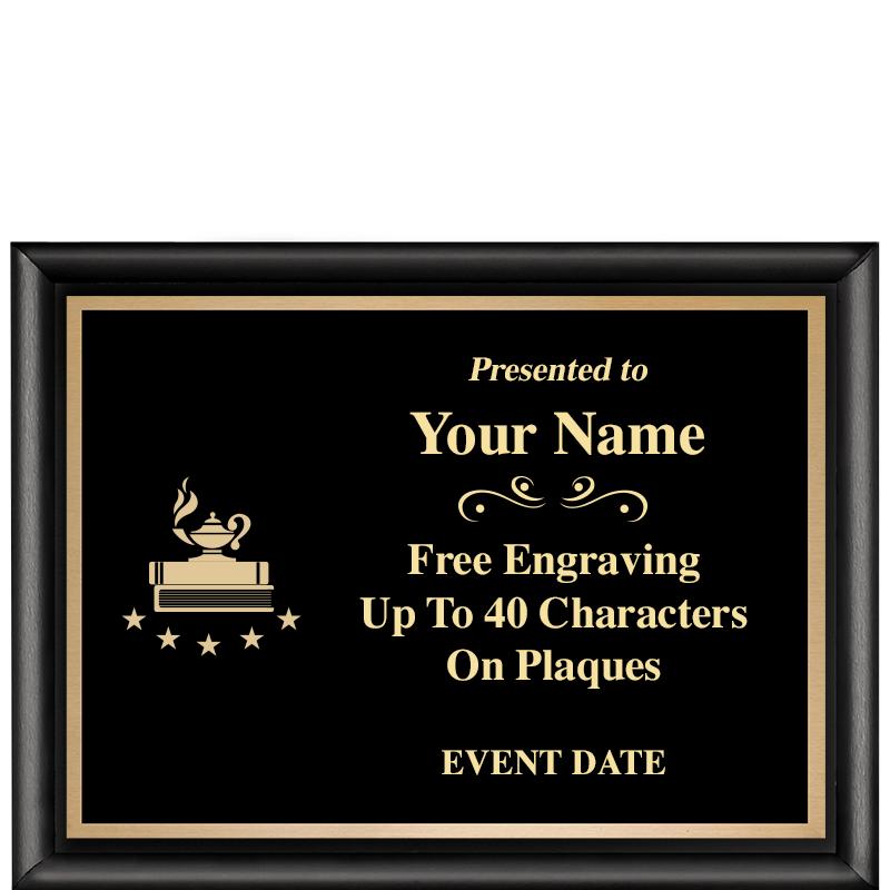 8X6 CLASSIC BLACK SHINY PLAQUE