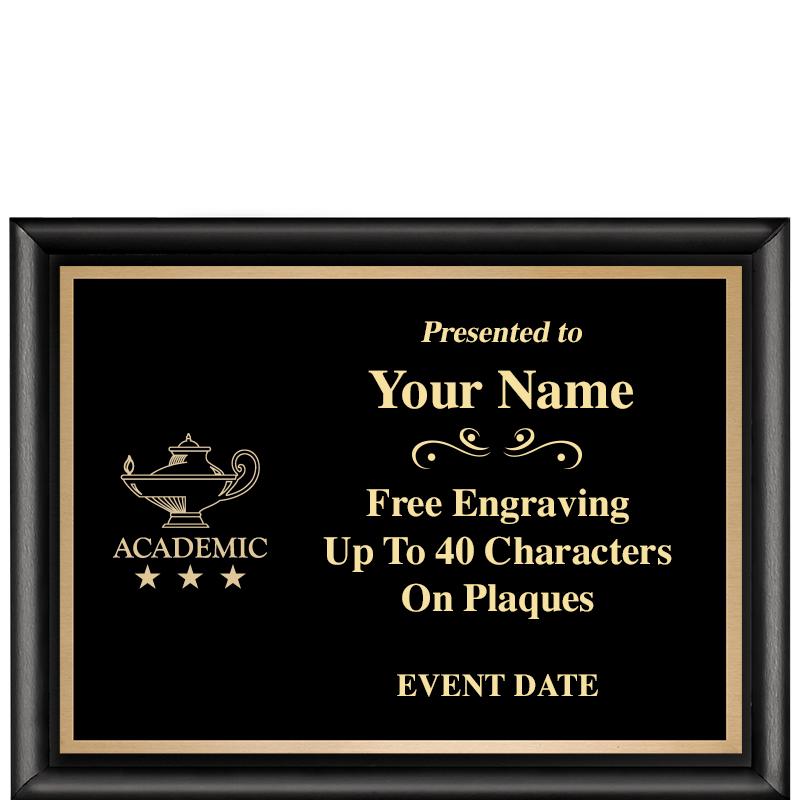 8X6 CLASSIC BLACK SHINY PLAQUE