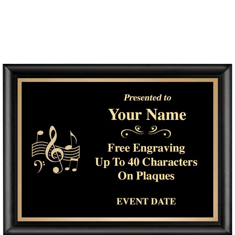 8X6 CLASSIC BLACK SHINY PLAQUE