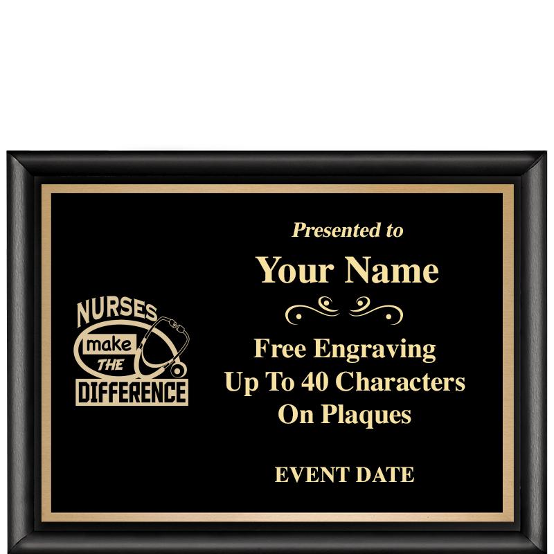 8X6 CLASSIC BLACK SHINY PLAQUE