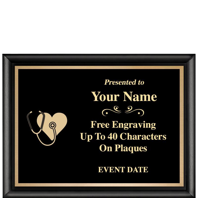 8X6 CLASSIC BLACK SHINY PLAQUE