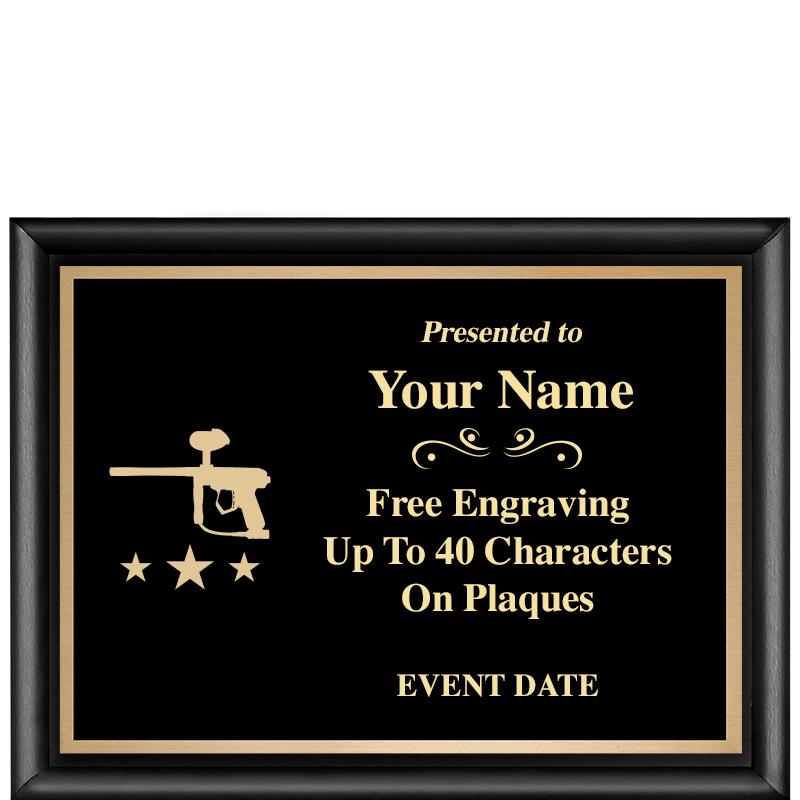 8X6 CLASSIC BLACK SHINY PLAQUE