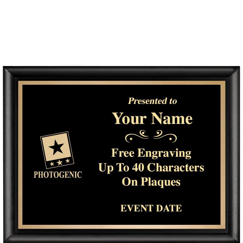 8X6 CLASSIC BLACK SHINY PLAQUE