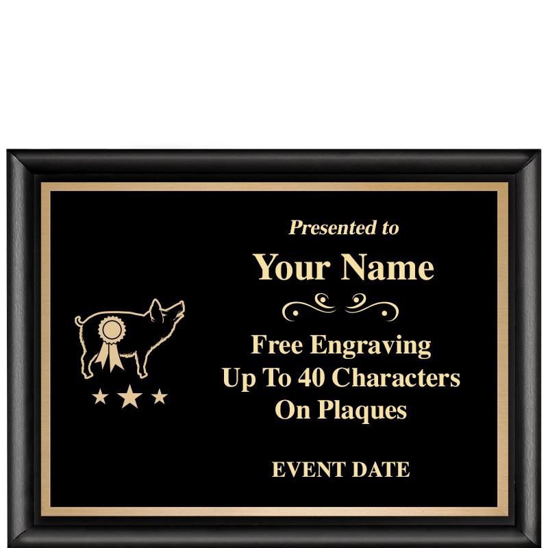 8X6 CLASSIC BLACK SHINY PLAQUE
