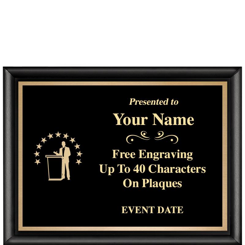 8X6 CLASSIC BLACK SHINY PLAQUE