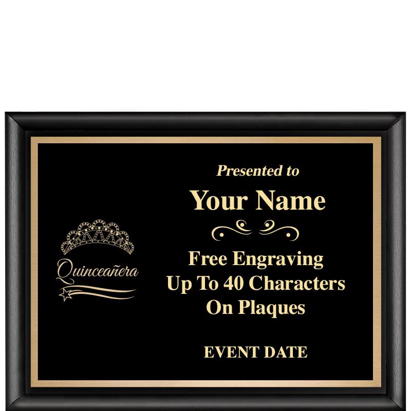 8X6 CLASSIC BLACK SHINY PLAQUE