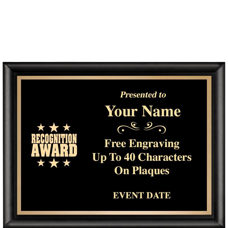 8X6 CLASSIC BLACK SHINY PLAQUE