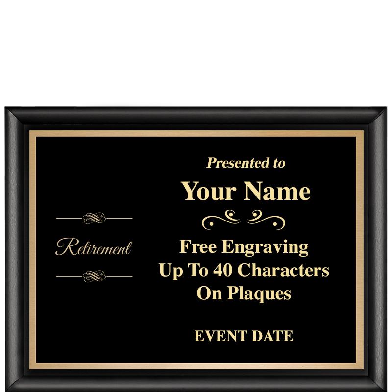 8X6 CLASSIC BLACK SHINY PLAQUE
