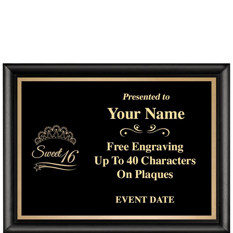 8X6 CLASSIC BLACK SHINY PLAQUE
