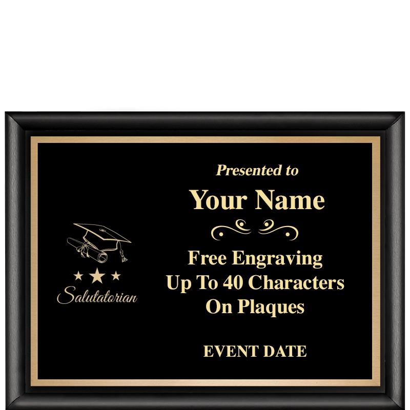 8X6 CLASSIC BLACK SHINY PLAQUE
