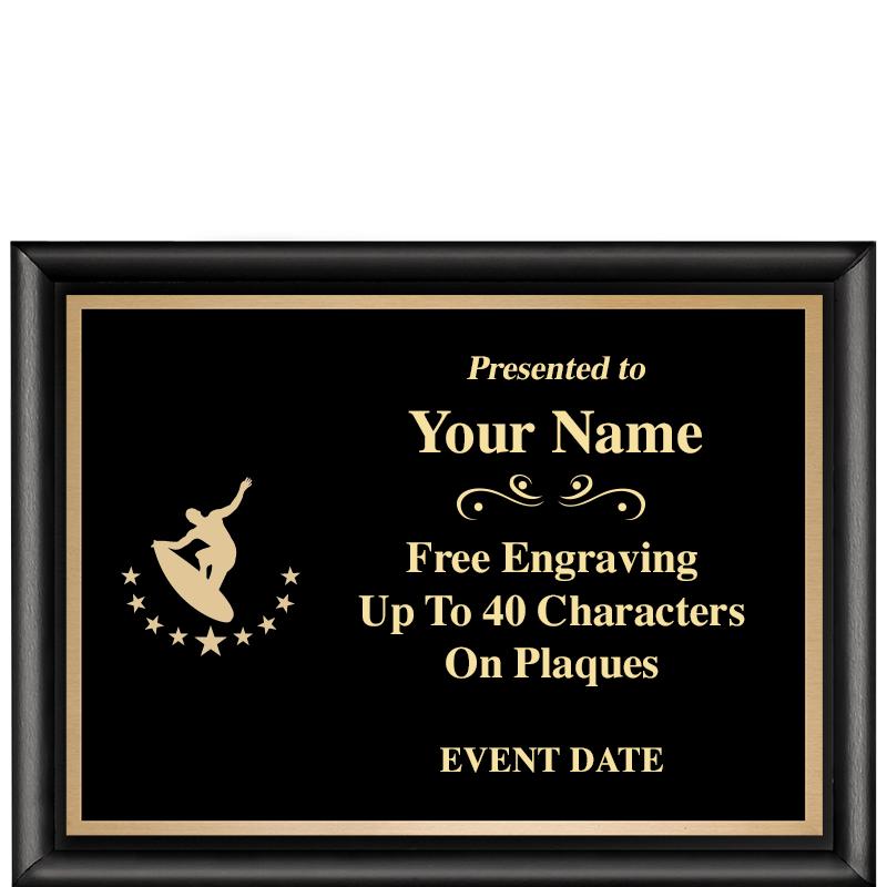 8X6 CLASSIC BLACK SHINY PLAQUE