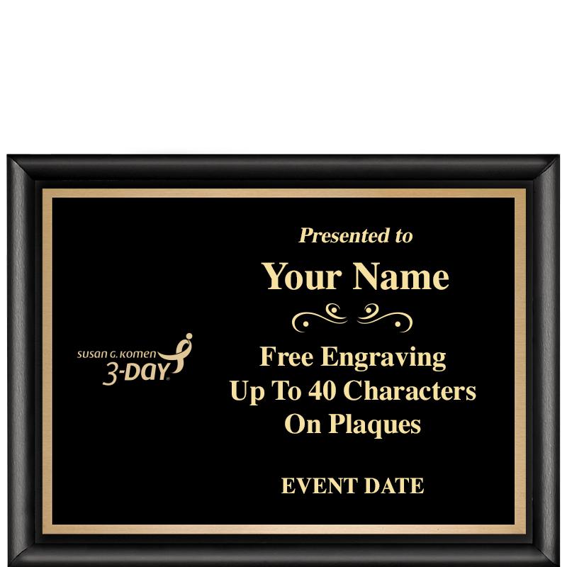 8X6 CLASSIC BLACK SHINY PLAQUE