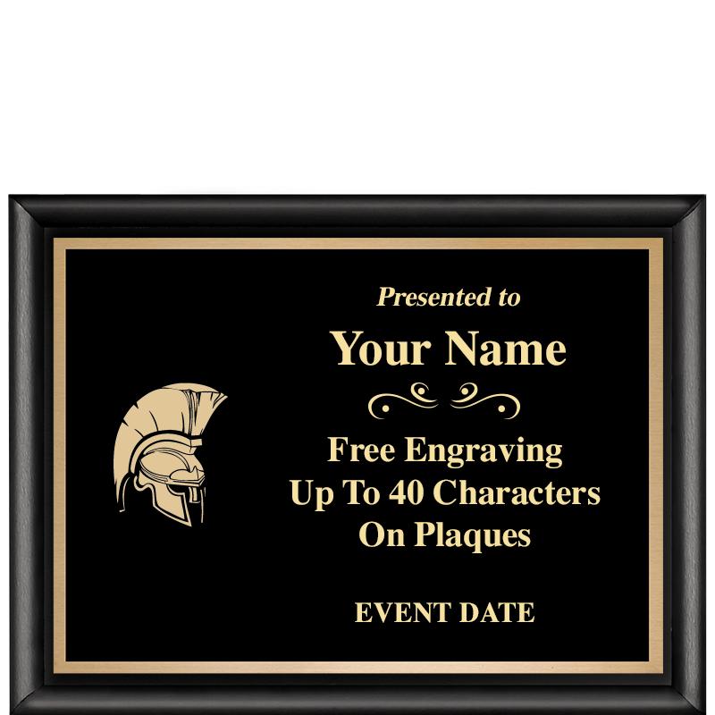 8X6 CLASSIC BLACK SHINY PLAQUE