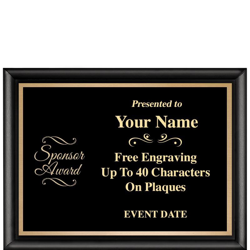 8X6 CLASSIC BLACK SHINY PLAQUE