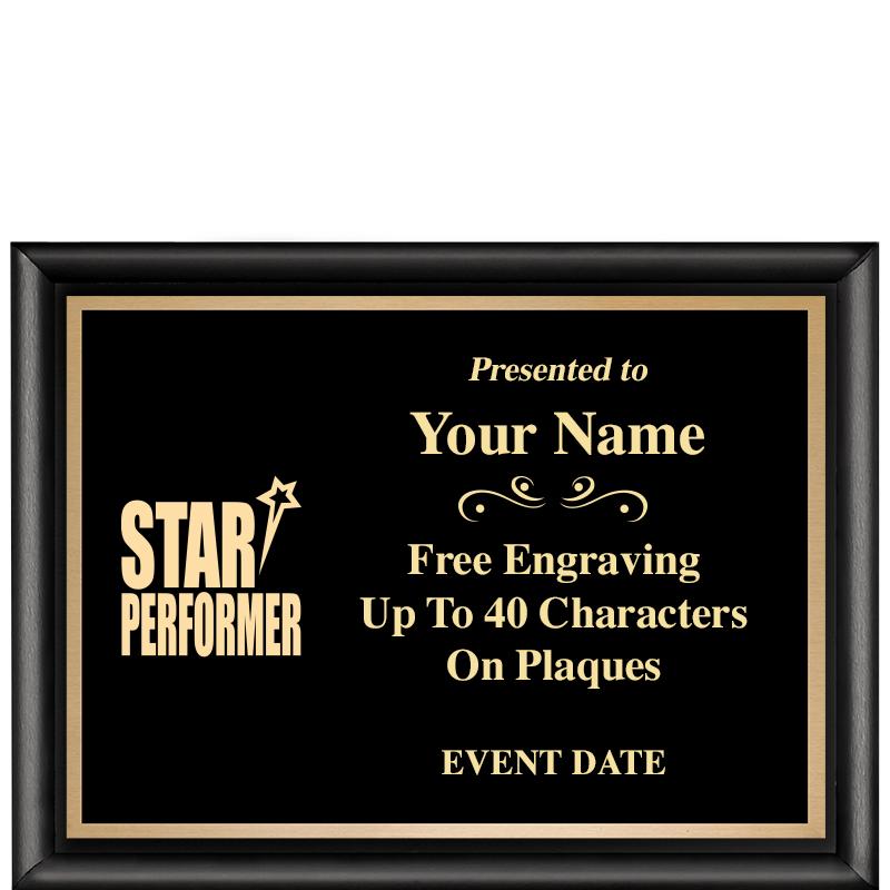 8X6 CLASSIC BLACK SHINY PLAQUE