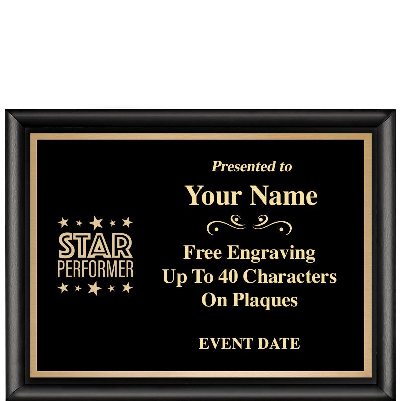 8X6 CLASSIC BLACK SHINY PLAQUE