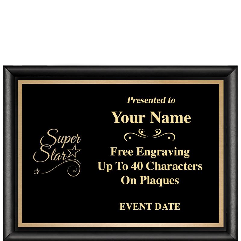 8X6 CLASSIC BLACK SHINY PLAQUE