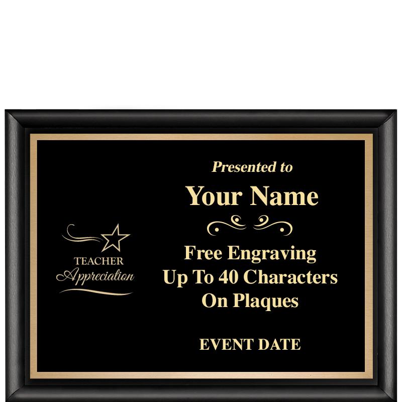8X6 CLASSIC BLACK SHINY PLAQUE