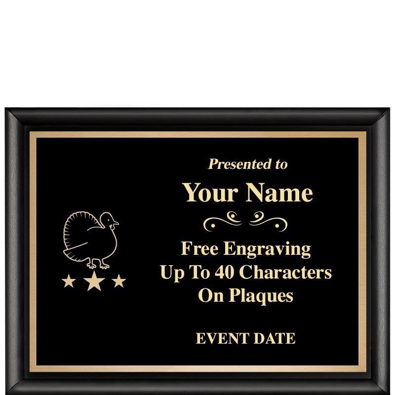 8X6 CLASSIC BLACK SHINY PLAQUE