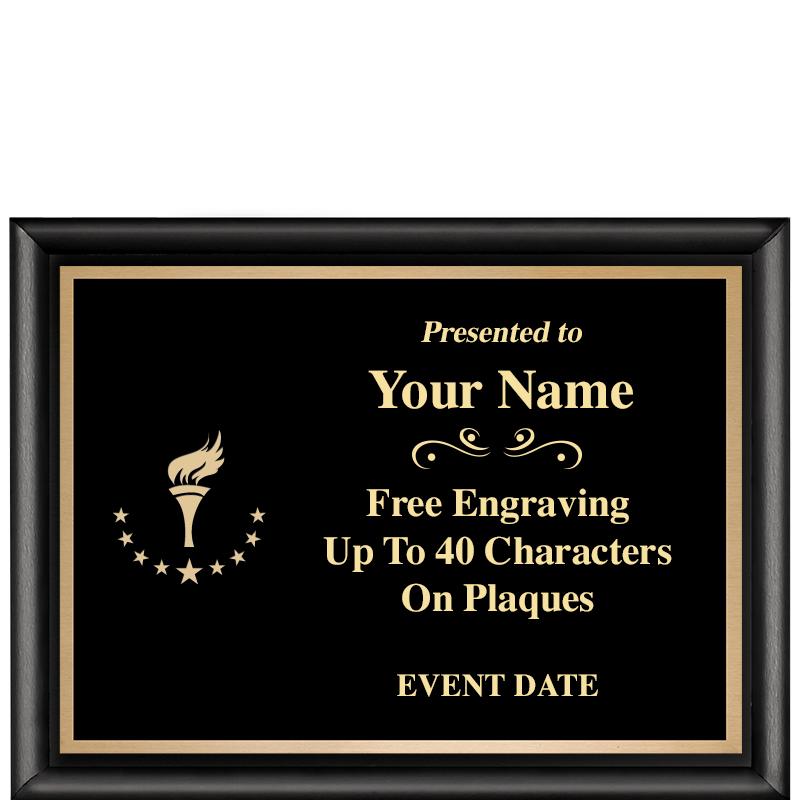 8X6 CLASSIC BLACK SHINY PLAQUE