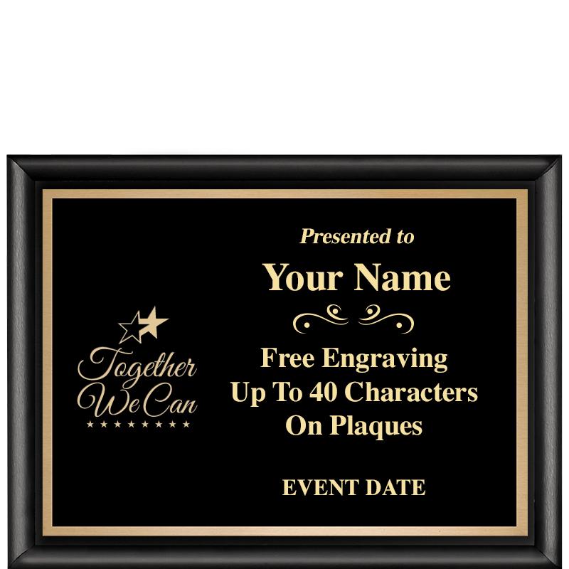 8X6 CLASSIC BLACK SHINY PLAQUE