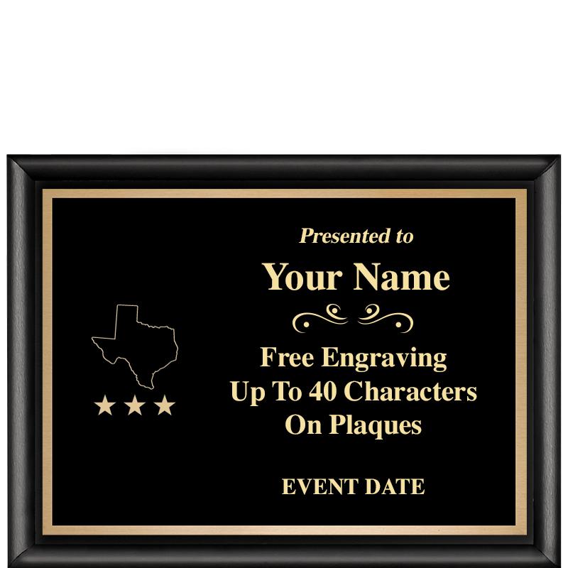 8X6 CLASSIC BLACK SHINY PLAQUE