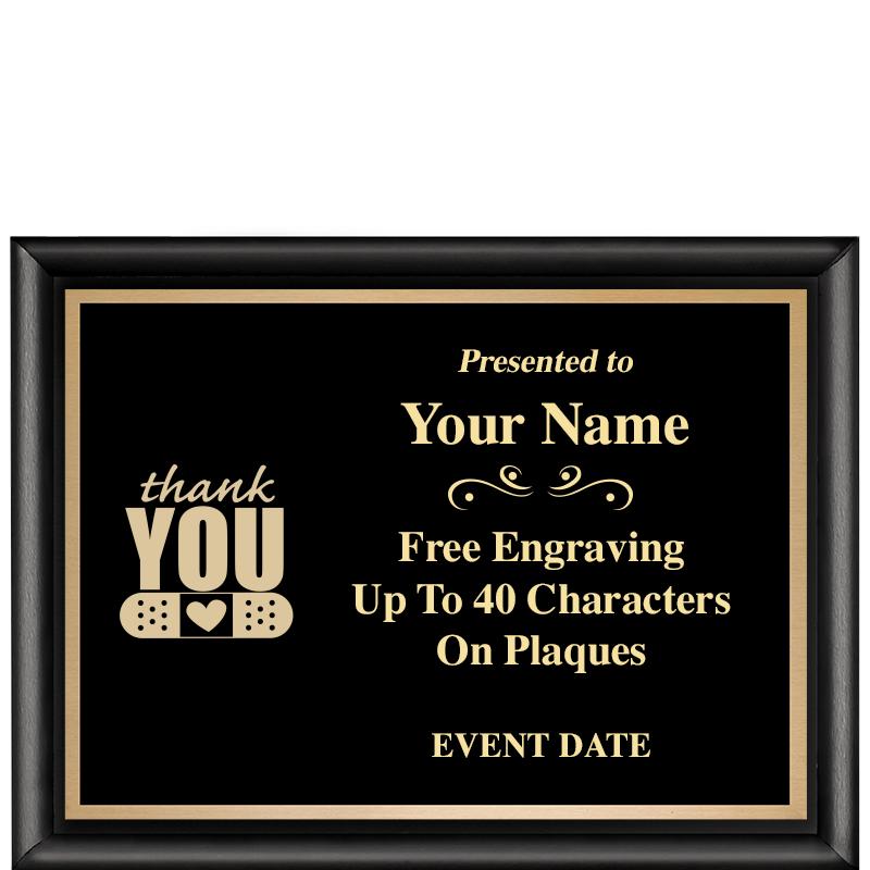 8X6 CLASSIC BLACK SHINY PLAQUE