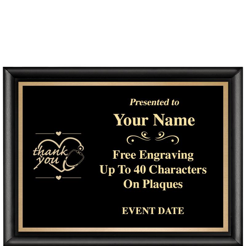 8X6 CLASSIC BLACK SHINY PLAQUE