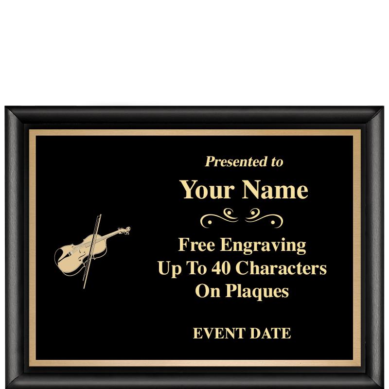 8X6 CLASSIC BLACK SHINY PLAQUE