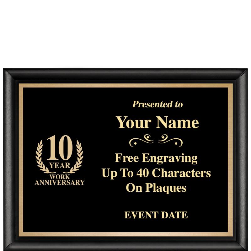 8X6 CLASSIC BLACK SHINY PLAQUE