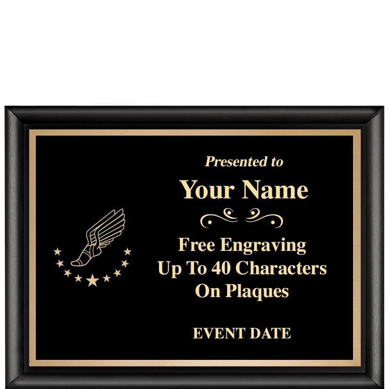 8X6 CLASSIC BLACK SHINY PLAQUE