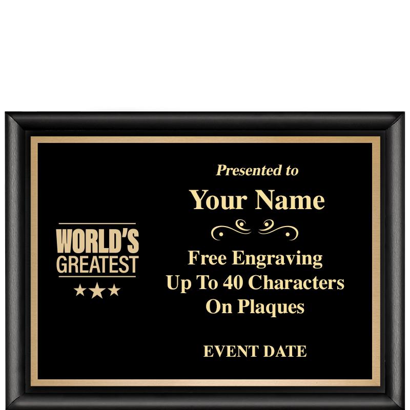 8X6 CLASSIC BLACK SHINY PLAQUE
