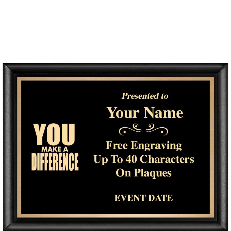 8X6 CLASSIC BLACK SHINY PLAQUE