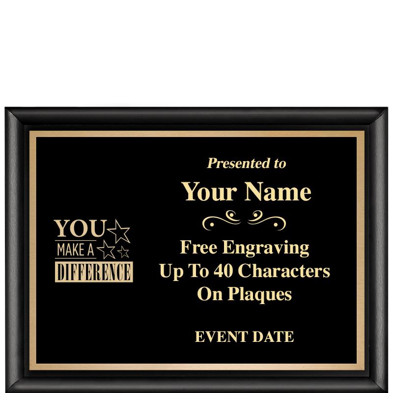 8X6 CLASSIC BLACK SHINY PLAQUE