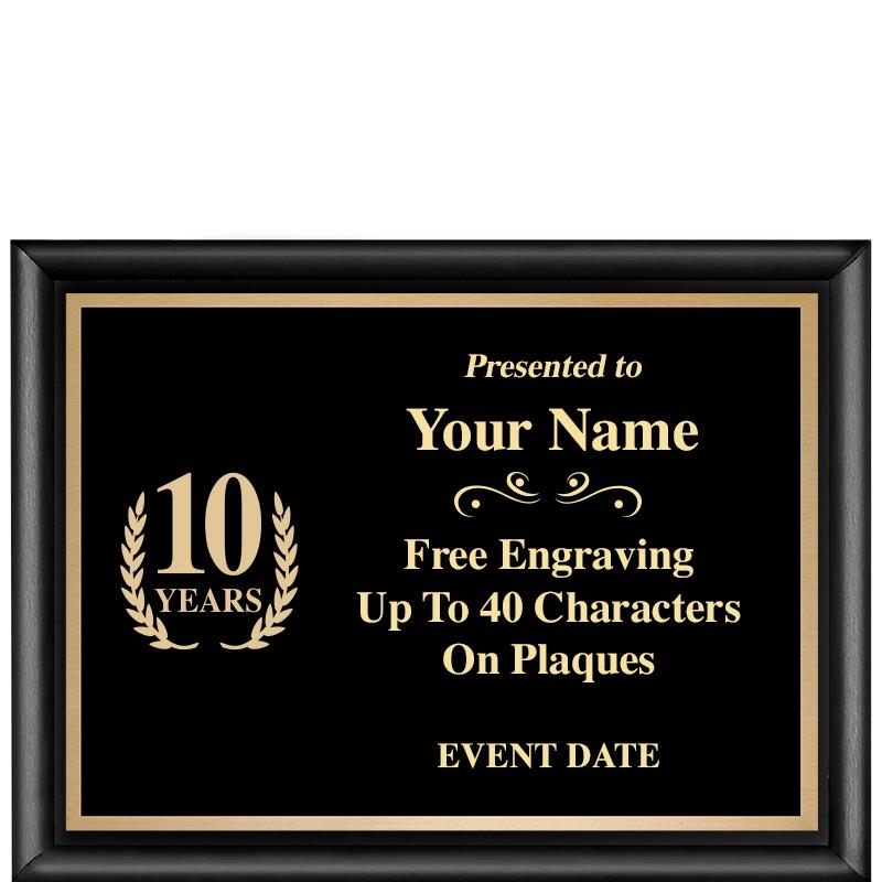 8X6 CLASSIC BLACK SHINY PLAQUE