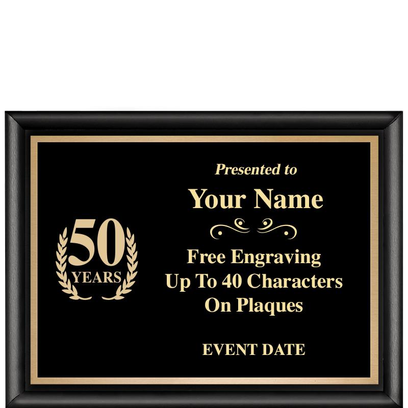 8X6 CLASSIC BLACK SHINY PLAQUE